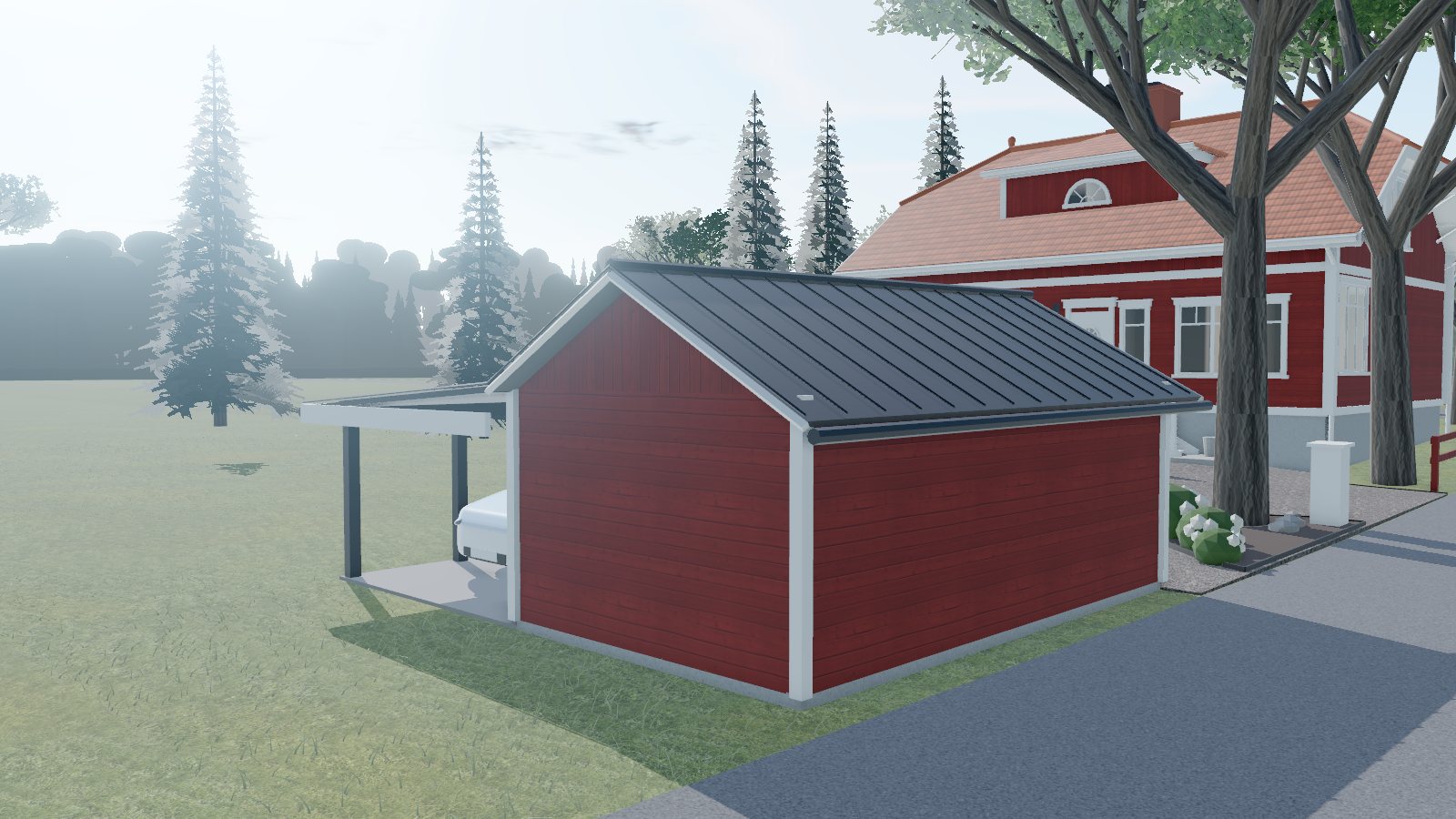 I dag: carporten från gatan